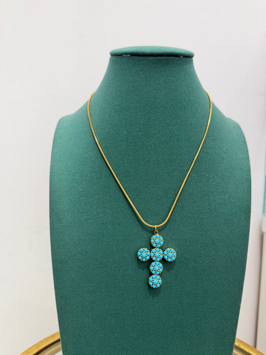 Collana Croce Turchese