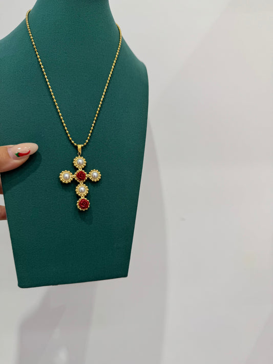 Collana Cross Rose