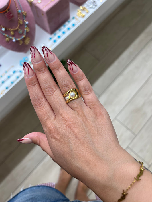 Anello Double Pearl